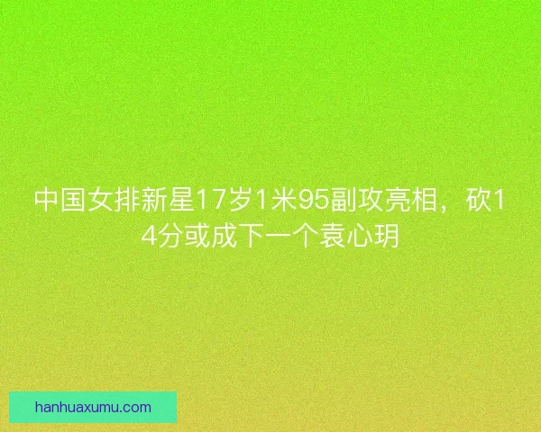 中国女排新星17岁1米95副攻亮相,砍14分或成下一个袁心玥 中国女排新星17岁1米95副攻亮相,砍14分或成下一个袁心玥