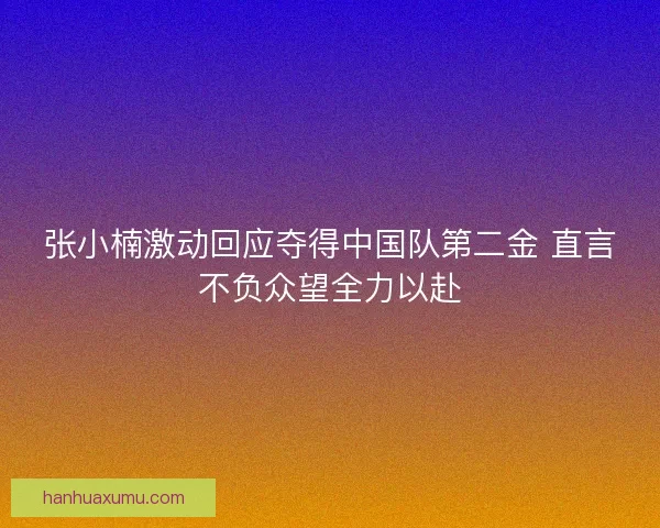 张小楠激动回应夺得中国队第二金 直言不负众望全力以赴 张小楠激动回应夺得中国队第二金 直言不负众望全力以赴